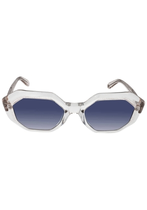 Garrett Leight Jaqueline Semi Flat Ultra Marine Gradient Geometric Ladies Sunglasses 2063 SVST/SFULMG 50