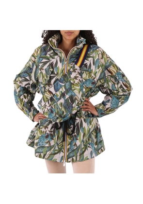 Kway Ladies Multicolor Kajsa Field Printed Nylon Jacket, Brand Size 8