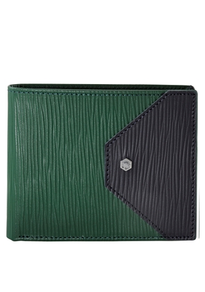 Picasso and Co Leather Wallet- Green/Navy Blue
