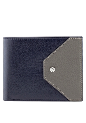 Picasso and Co Leather Wallet- Navy Blue/ Gray