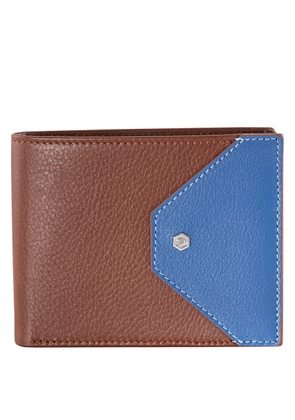 Picasso and Co Two-Tone Leather Wallet- Tan/Blue