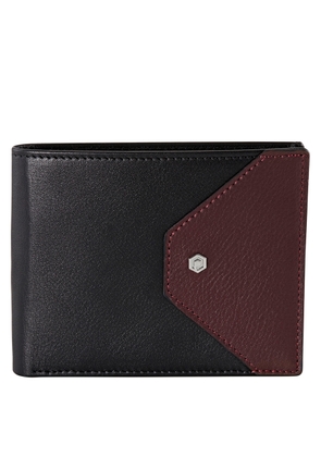 Picasso and Co Two Tone Leather Wallet- Black/Burgundy