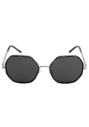 Tory Burch Solid Gray Irregular Ladies Sunglasses TY6092 333087 55