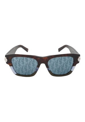 Dior Blue Mirror Logo Square Mens Sunglasses DIORBLACKSUIT XL S2U 92B8