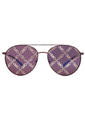 Michael Kors Arches Cordovan Logo Mirrored Pilot Ladies Sunglasses MK1138 1896GT 58