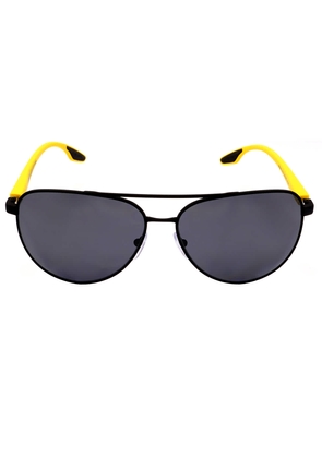 Prada Linea Rossa Polarized Dark Grey Pilot Mens Sunglasses PS 52WS 08W02G 61