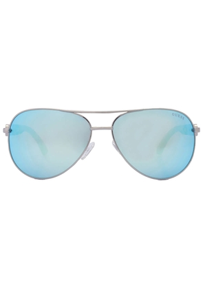 Guess Blue Mirror Pilot Ladies Sunglasses GU7295 06X 60