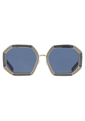 Tory Burch Dark Blue Geometric Ladies Sunglasses TY6102 335580 52