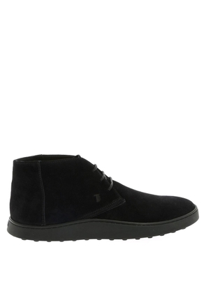 Tods Mens Black Suede Desert Boots With Box Rubber Sole, Brand Size 5 ( US Size 6 )