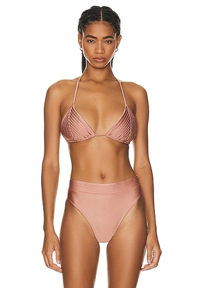 Shani Shemer Lydia Bikini Top in Coffee Cream - Pink. Size XS (also in ).