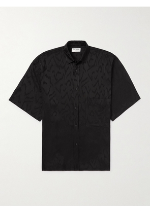 SAINT LAURENT - Silk-Jacquard Shirt - Men - Black - 40