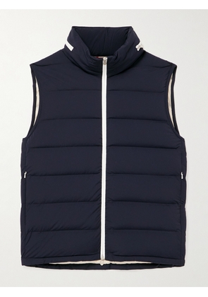Brunello Cucinelli - Quilted Shell Hooded Down Gilet - Men - Blue - XS