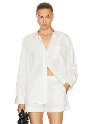 Heavy Manners Poplin Button Down Top in White - White. Size S (also in ).