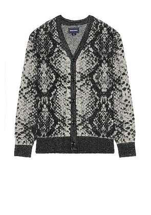 thisisneverthat Phyton Jacquard Knit Cardigan in Black - Black. Size L (also in M, XL/1X).