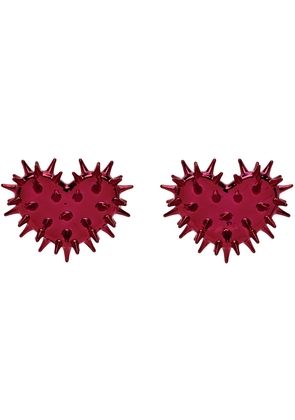 HUGO KREIT SSENSE Exclusive Pink Spiky Heart Earrings