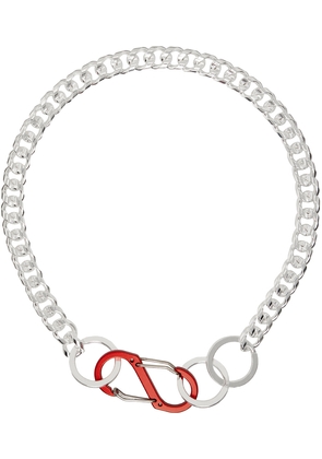 Martine Ali SSENSE Exclusive Silver & Red Curb Chain Necklace