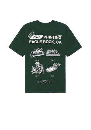 Reese Cooper Rci Printing T-shirt in Forest - Dark Green. Size L (also in M, S).