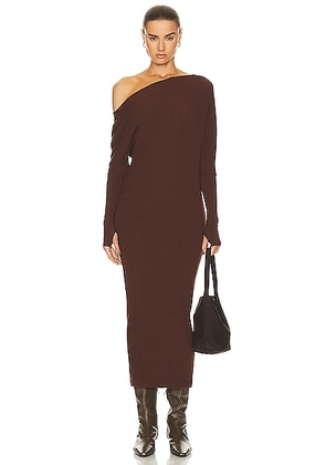 Enza Costa Knit Slouch Dress in Saddle Brown - Brown. Size M (also in ).