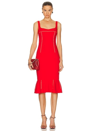 Marni Sleeveless Midi Dress in Lacquer - Red. Size 40 (also in 38, 42, 44).