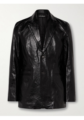 Our Legacy - Opening Slim-Fit Crinkled-Leather Blazer - Men - Black - IT 46
