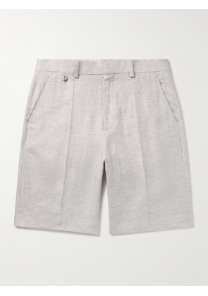 Agnona - Straight-Leg Linen-Twill Bermuda Shorts - Men - Gray - IT 46