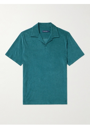 Frescobol Carioca - Faustino Camp-Collar Cotton, Lyocell and Linen-Blend Terry Polo Shirt - Men - Blue - S