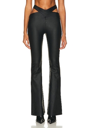 SER.O.YA Sloane Pant in Coated Black - Black. Size 25 (also in 26, 27, 28, 29, 30).