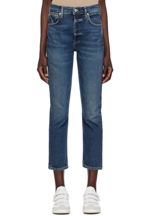 Citizens of Humanity Indigo High-Rise Crop Straight Jeans