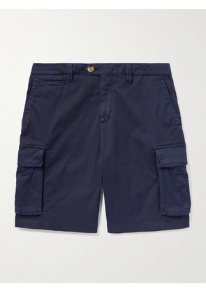 Brunello Cucinelli - Straight-Leg Cotton-Blend Twill Cargo Shorts - Men - Blue - IT 44