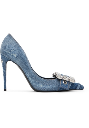 Dolce & Gabbana Blue Patchwork Denim Heels