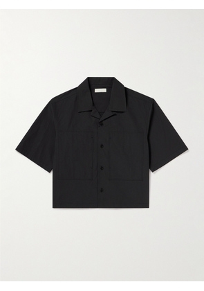 Amomento - Half Convertible-Collar Cropped Woven Shirt - Men - Black - M