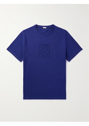 LOEWE - Logo-Embroidered Cotton-Jersey T-Shirt - Men - Blue - XS