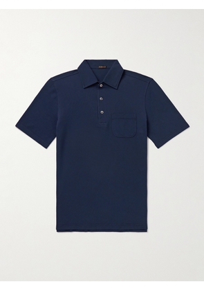 Rubinacci - Slim-Fit Cotton-Piqué Polo Shirt - Men - Blue - IT 46