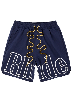 Rhude Logo-print Nylon Shorts - Navy - S