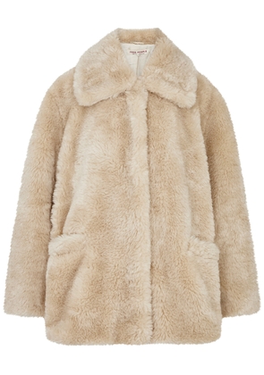 Free People Pretty Perfect Faux fur Coat - Beige - L (UK16-UK18 / L)