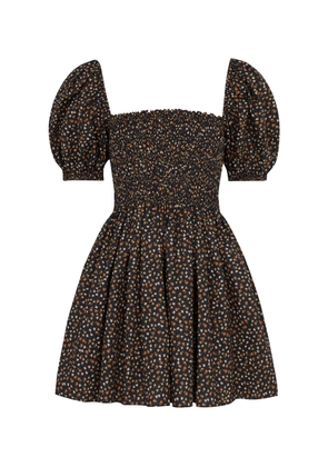 Matteau Floral-print Cotton Mini Dress - Black - 1 (UK 6 / XS)