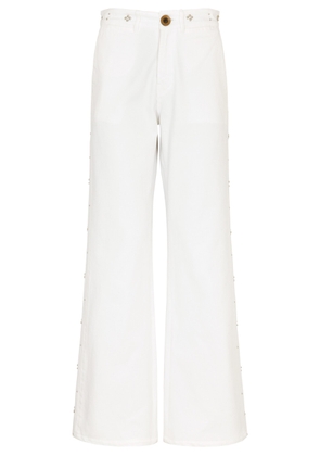 Wales Bonner Heritage Studded Wide-leg Jeans - White - 26 (W26 / UK8 / S)