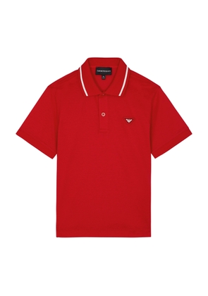 Emporio Armani Kids Logo Jersey Polo Shirt - Red - 04YR (4 Years)