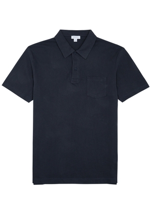 Sunspel Riviera Cotton-mesh Polo Shirt - Navy - M