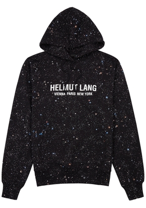 Helmut Lang Outer Space Printed Hooded Cotton Sweatshirt - Black - S
