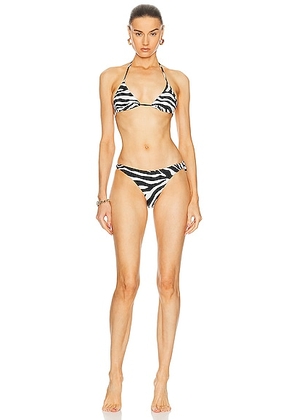 TOM FORD Zebra Printed Bikini Set in Ecru & Black - Black. Size L (also in XS).