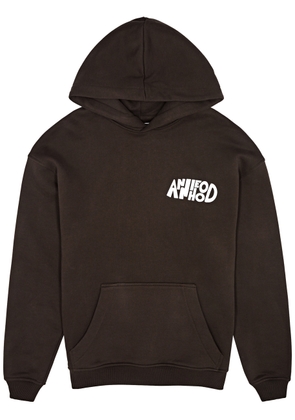Annie Hood Jumble Logo-print Hooded Cotton Sweatshirt - Brown - L
