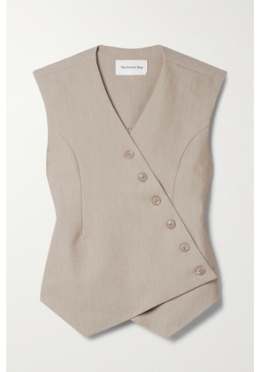 The Frankie Shop - Maesa Asymmetric Woven Vest - Neutrals - x small,small,medium,large,x large