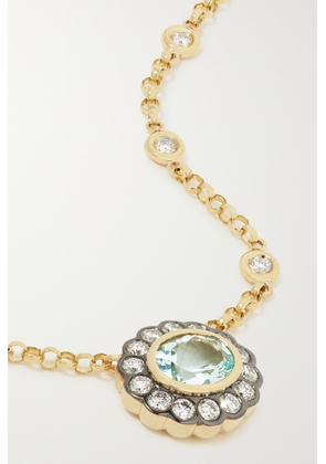 Marlo Laz - Alexandra 14-karat Gold, Aquamarine And Diamond Necklace - One size