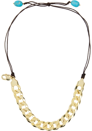 Magliano Brown & Gold Chain Of Fools Necklace