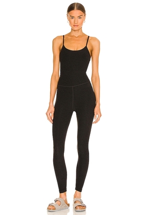Beyond Yoga Spacedye Uplevel Midi Jumpsuit in Black. Size L, M, S, XS.