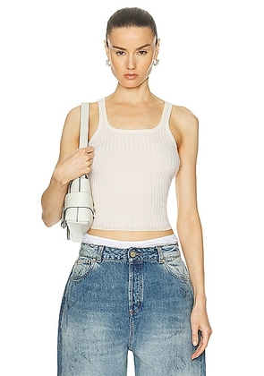Guest In Residence Rib Tank Top in Cream - Cream. Size L (also in M, S, XL, XS).