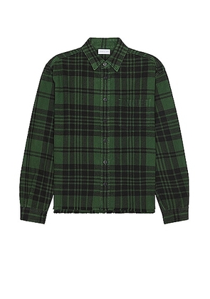 JOHN ELLIOTT Hemi Oversize Shirt in Alpine Check - Green. Size L (also in M, S, XL/1X).