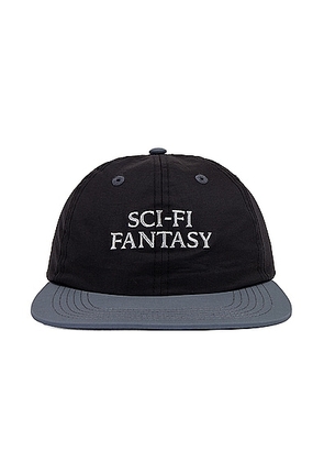 SCI-FI FANTASY Nylon Logo Hat in Black - Black. Size all.