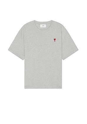 ami Red De Coeur T-shirt in Heather Ash Grey - Grey. Size L (also in M, S, XL/1X).